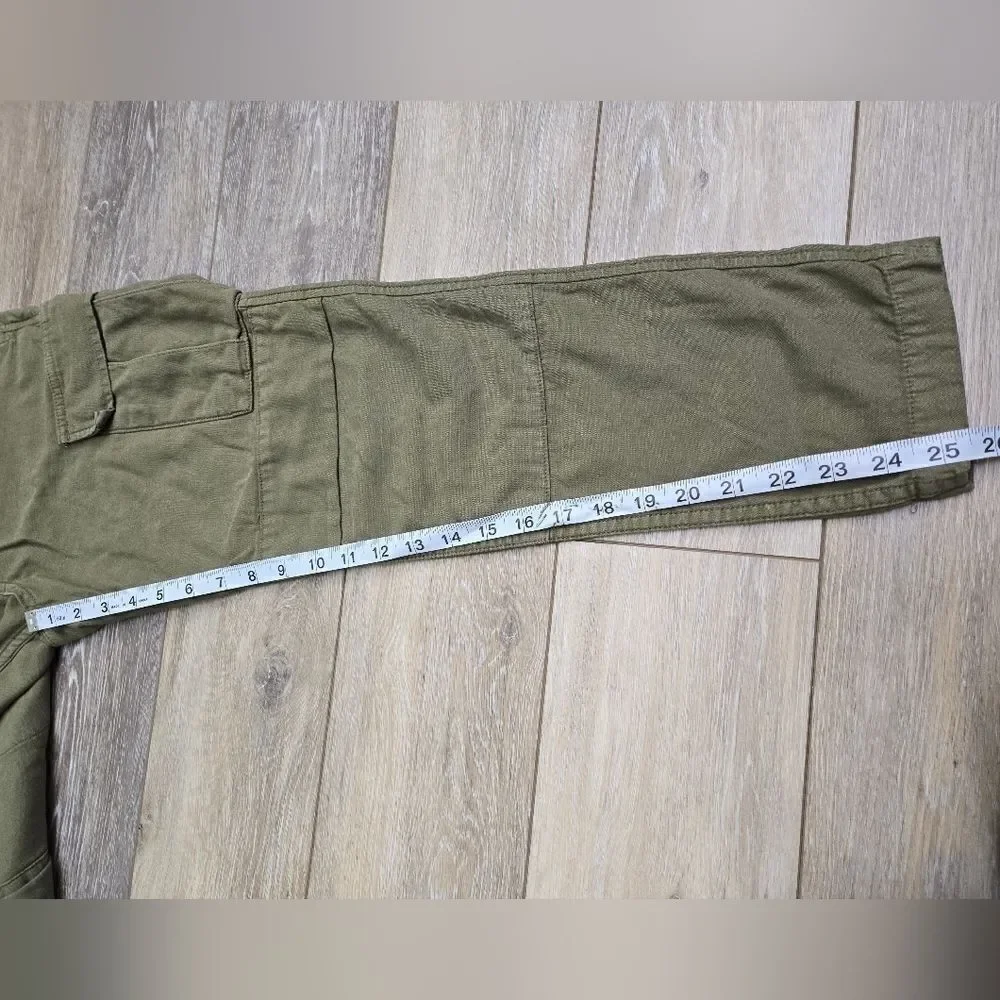 Rag & Bone army green cargo pants 100% cotton women's size 25 cropped
